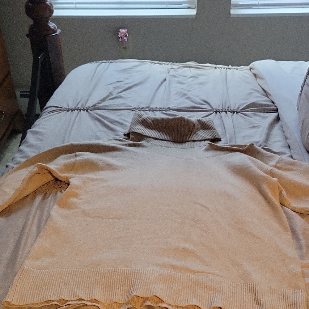 The Drop TanTurtleneck Sweater Size Large W/left Shoulder Cut-out